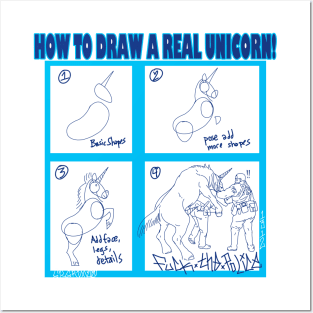 How to draw a real unicorn Posters and Art